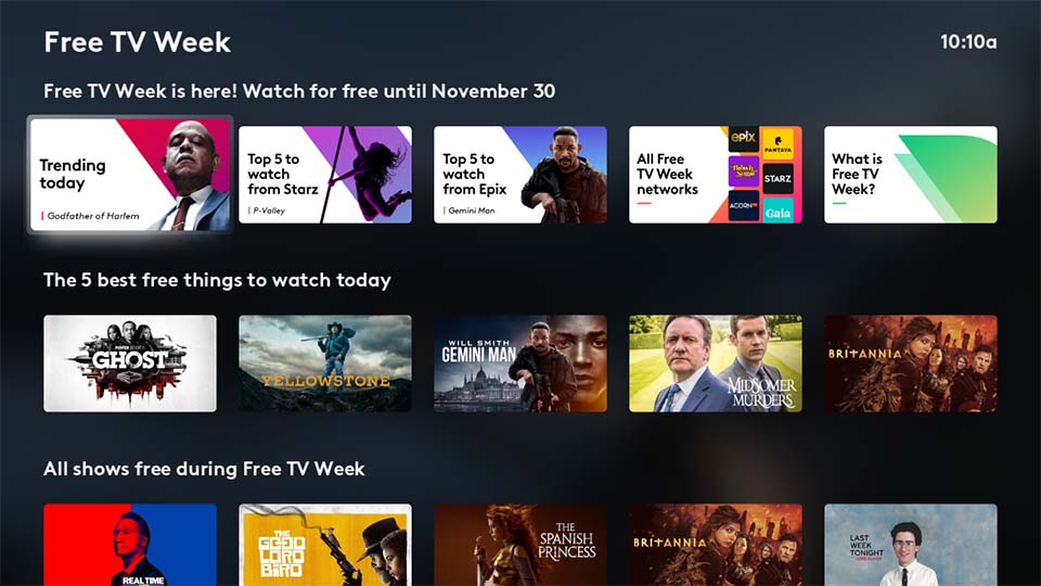 Free TV Week on Comcast Xfinity FreePreview.TV